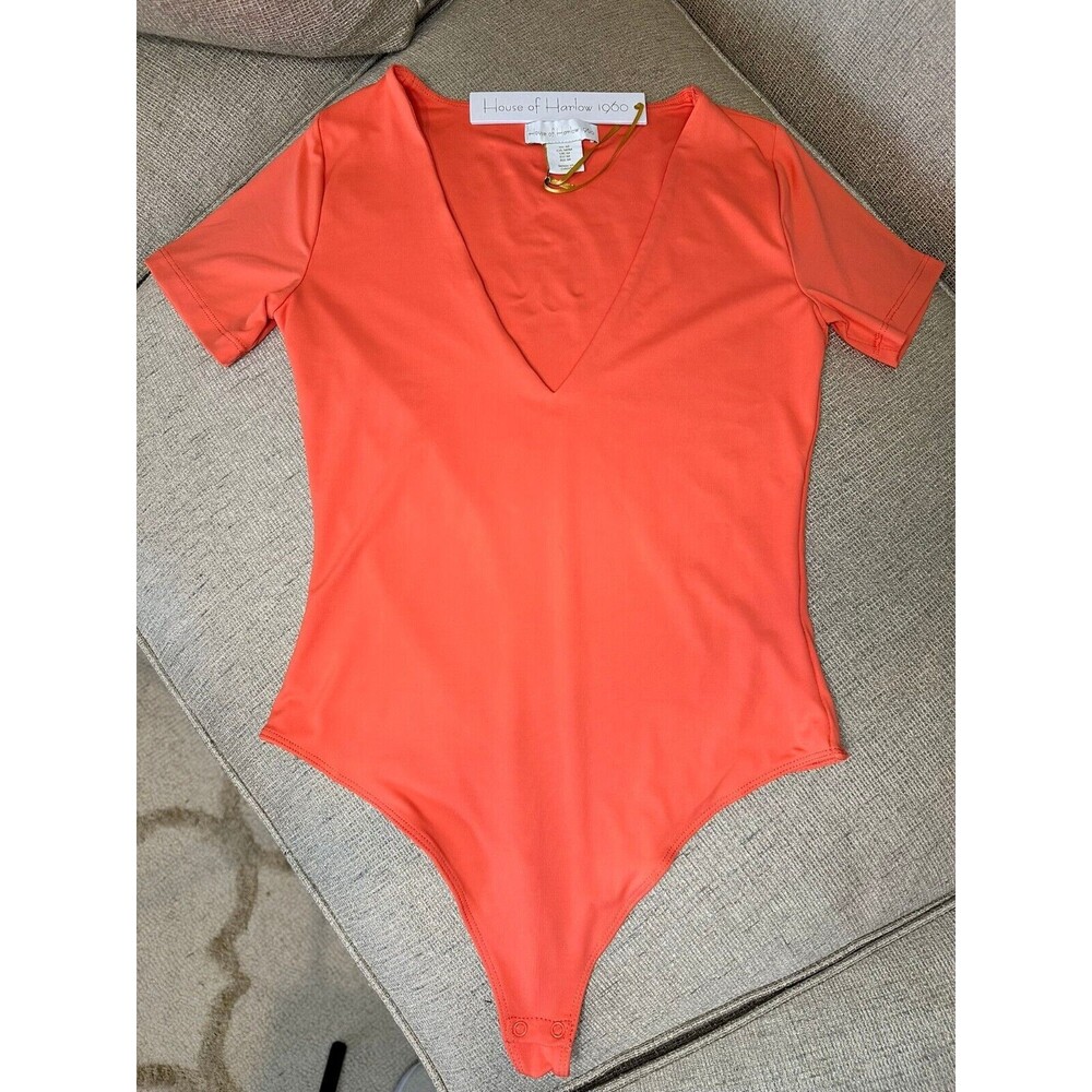House of Harlow 1960 Vivid Orange Bodysuit